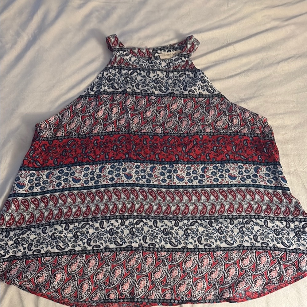 Sophie‎ Rue Red Blue Boxy Sleeveless Tank Top